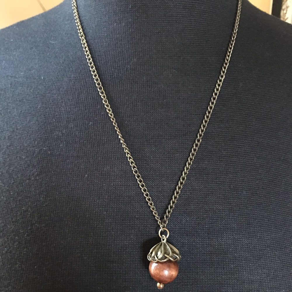 Brown Pendant Adjustable Necklace